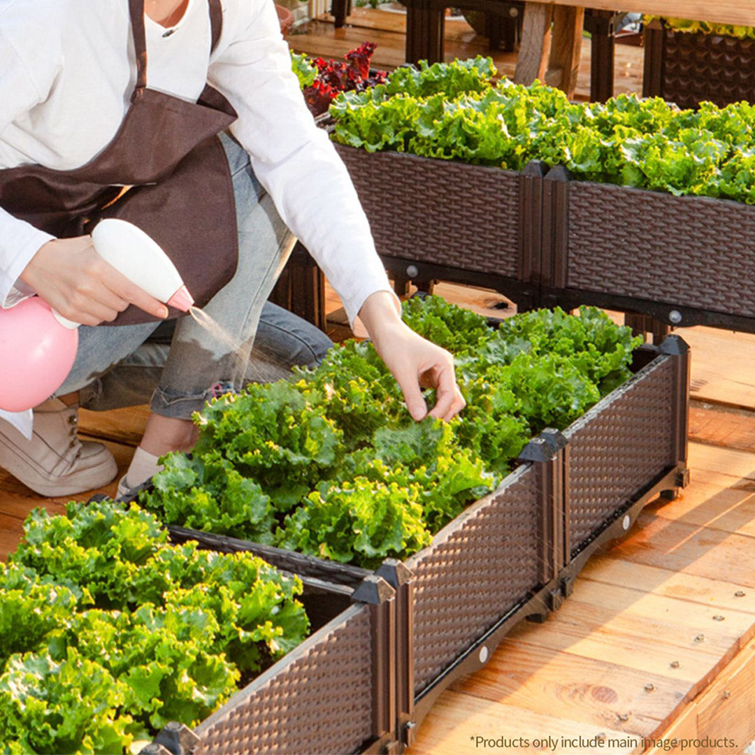 NNEAGS 2X 160cm Raised Planter Box Vegetable Herb Flower Outdoor Plastic Plants Garden Bed with Legs-2