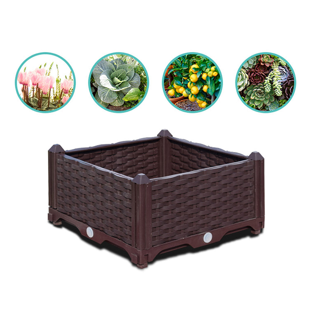 NNEAGS 2X 160cm Raised Planter Box Vegetable Herb Flower Outdoor Plastic Plants Garden Bed with Legs-4