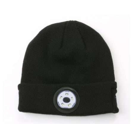 LED Beanie with Bluetooth Headphones - Rechargeable Wireless Music Hat with Built-in Light
