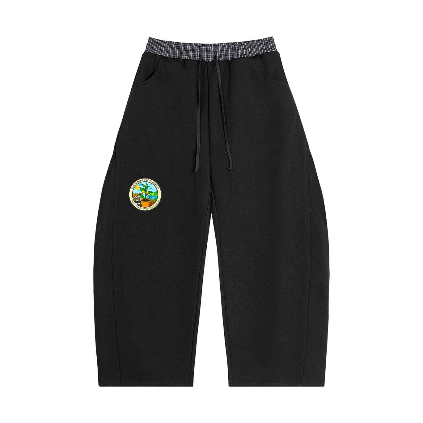 Plaid Waistband Barrel Sweatpants