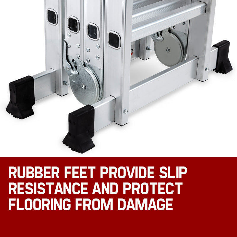 NNEMB 4.7m Multi-Purpose Ladder Aluminium Extension Folding Adjustable Step-3