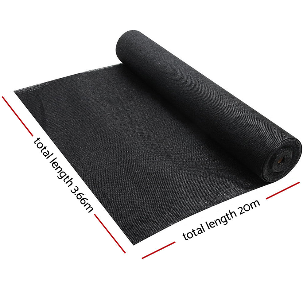 NNEDSZ 50% UV Sun Shade Cloth Shadecloth Sail Roll Mesh Garden Outdoor 3.66x20m Black-1