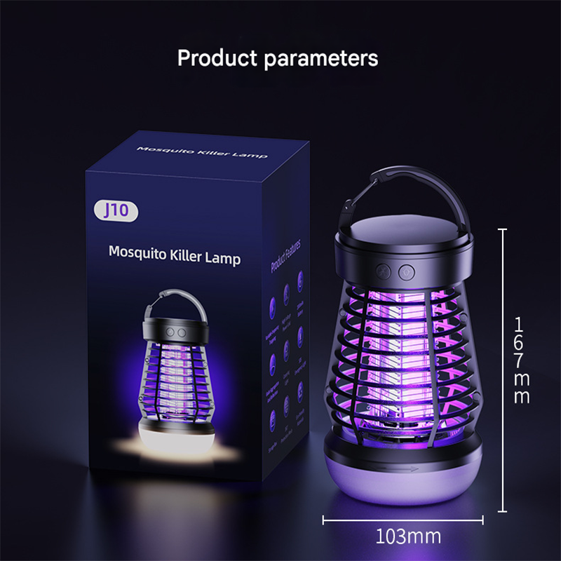 White Rechargeable 3-in-1 Bug Zapper Lantern - Portable UV Mosquito Killer with Camping Light & SOS Mode-4